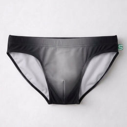 The Seaman Statement men's swim brief in Gray — ombré fade, contoured fit, low rise